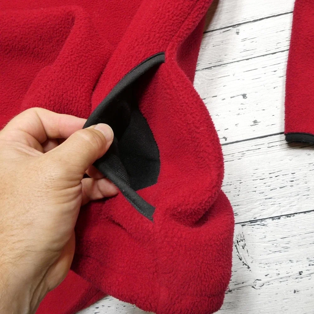 Cabela's Pullover Mens XL Tall Red Fleece Polartec Made In Canada Outdoor Jacket